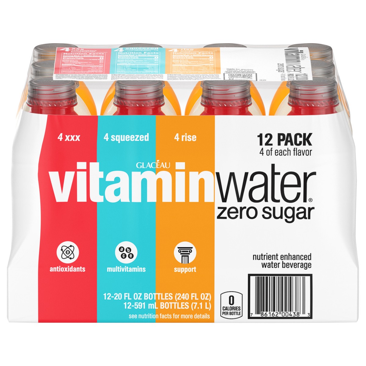 slide 1 of 5, vitaminwater Glaceau VWTR Zero Sugar Variety Pack Bottles- 12 ct, 240 fl oz