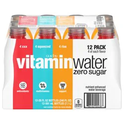 vitaminwater Glaceau VWTR Zero Sugar Variety Pack Bottles- 12 ct