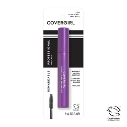 Covergirl Professional Remarkable Washable Smudge-Resistant Mascara, Very Black