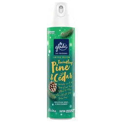 Glade Air Freshener Spray for Home, Twinkling Pine & Cedar Scent, Fragrance Infused with Essential Oils, Invigorating and Refreshing, with 100% Natural Propellent, 8.3 oz