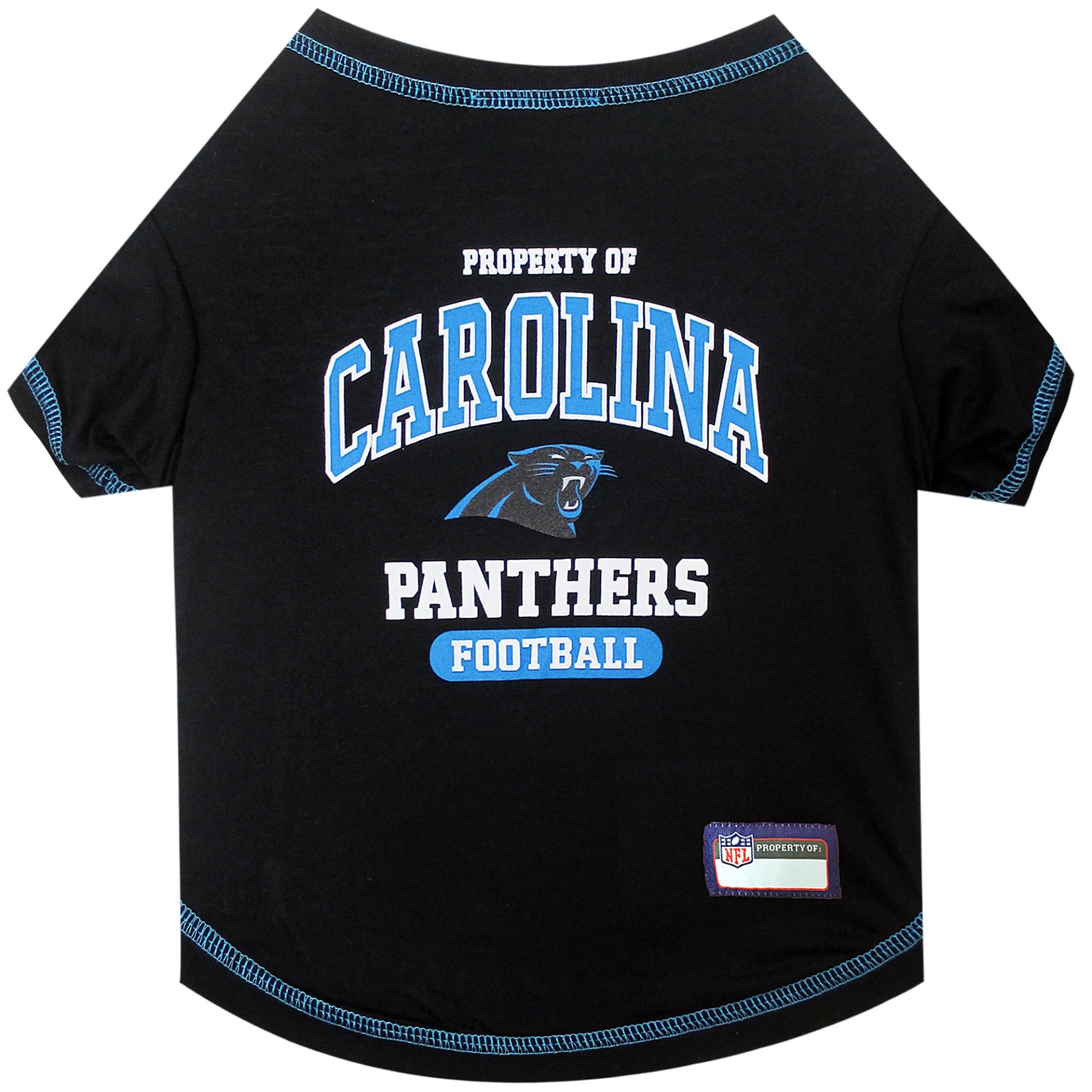 slide 1 of 1, Pets First Carolina Panthers T-Shirt, SM