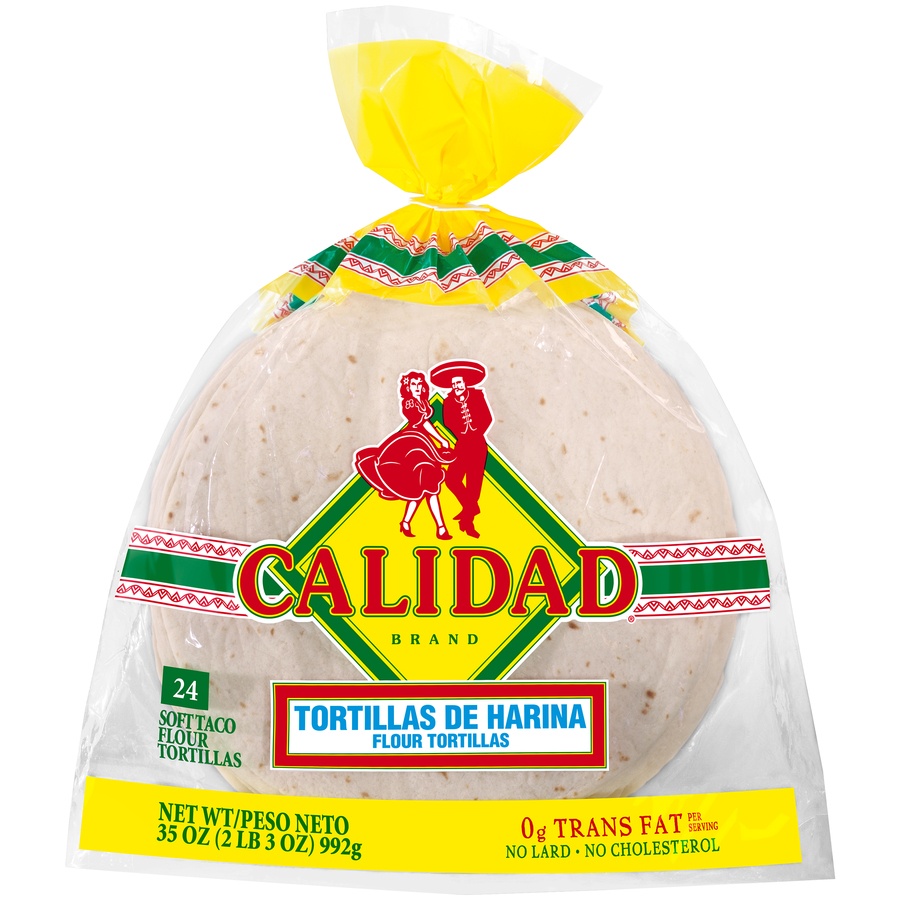 slide 1 of 3, Calidad Tortillas 24 ea, 24 ct; 35 oz