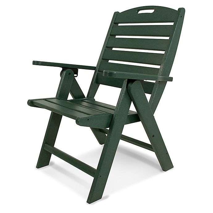 slide 1 of 2, POLYWOOD Nautical Highback Folding Chair - Green, 1 ct