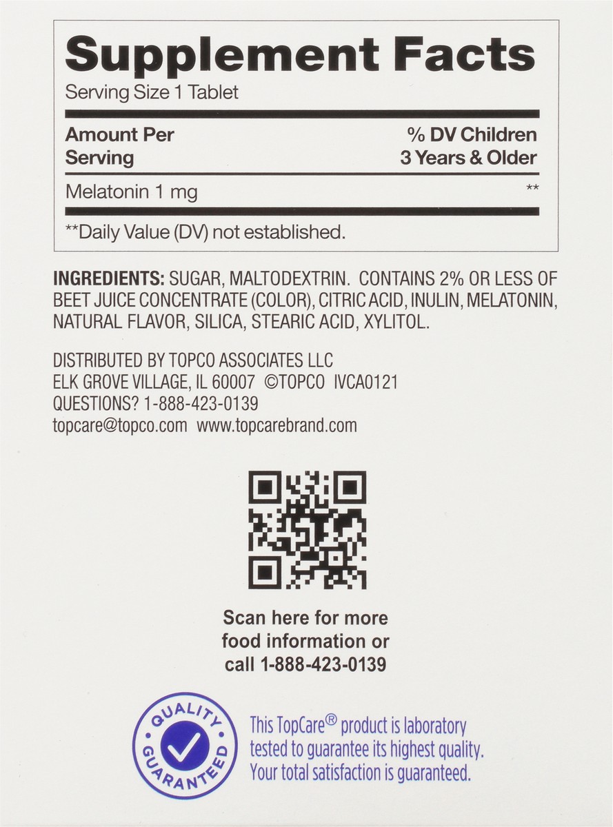 slide 2 of 9, TopCare Health Children's Chewable Tablets 1 mg Natural Grape Flavor Melatonin 30 ea, 30 ct