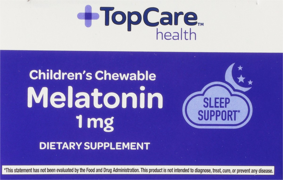 slide 8 of 9, TopCare Health Children's Chewable Tablets 1 mg Natural Grape Flavor Melatonin 30 ea, 30 ct