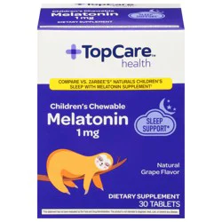 TopCare Health Children's Chewable Tablets 1 mg Natural Grape Flavor Melatonin 30 ea
