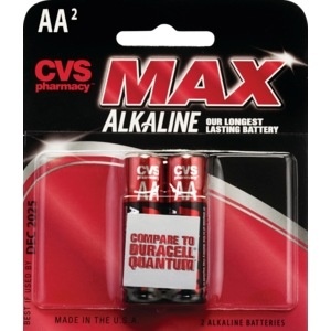 slide 1 of 1, CVS Pharmacy Max Alkaline Battery Aa, 2 ct