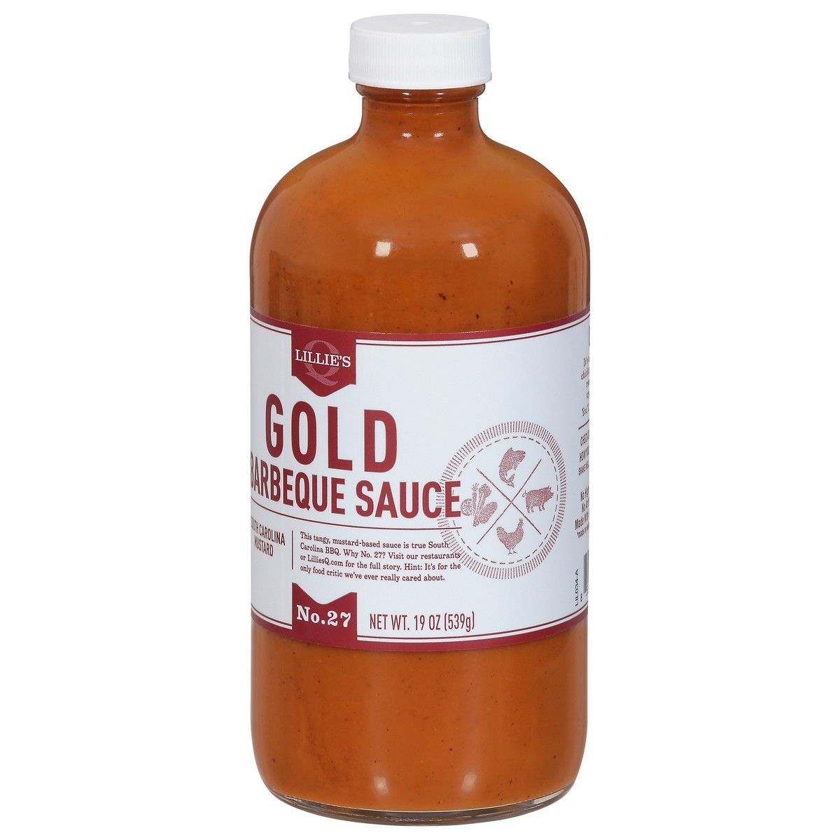 slide 7 of 9, Lillie's Q No. 27 Gold South Carolina Mustard Barbeque Sauce 19 oz, 19 oz