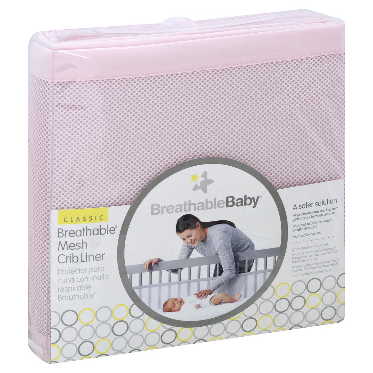 slide 2 of 5, BreathableBaby Mesh Crib Liner - Light Pink, 1 ct