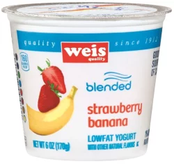 Weis Quality Strawberry Banana Blended Lowfat Yogurt - 6 oz