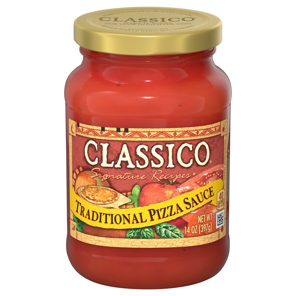 slide 1 of 9, Classico Signature Recipes Traditional Pizza Sauce, 14 oz Jar, 14 oz