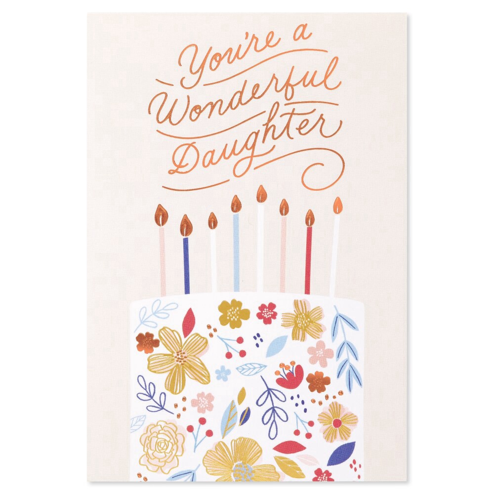 slide 3 of 5, American Greetings #31 Birthday Card For Daughter (Floral Cake), 1 ct