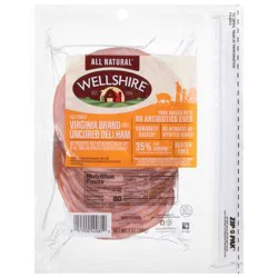 Wellshire All Natural Virginia Brand Ham Lunch Meat 7 oz