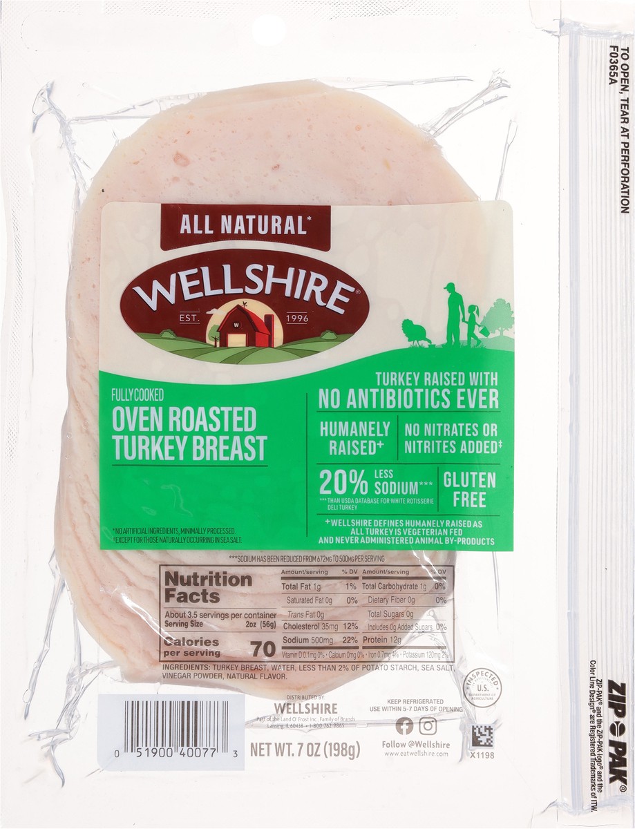 slide 11 of 13, Wellshire Oven Roasted Turkey Breast 7 oz, 