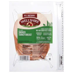 Wellshire All Natural Smoked Turkey Breast Lunch Meat 7 oz
