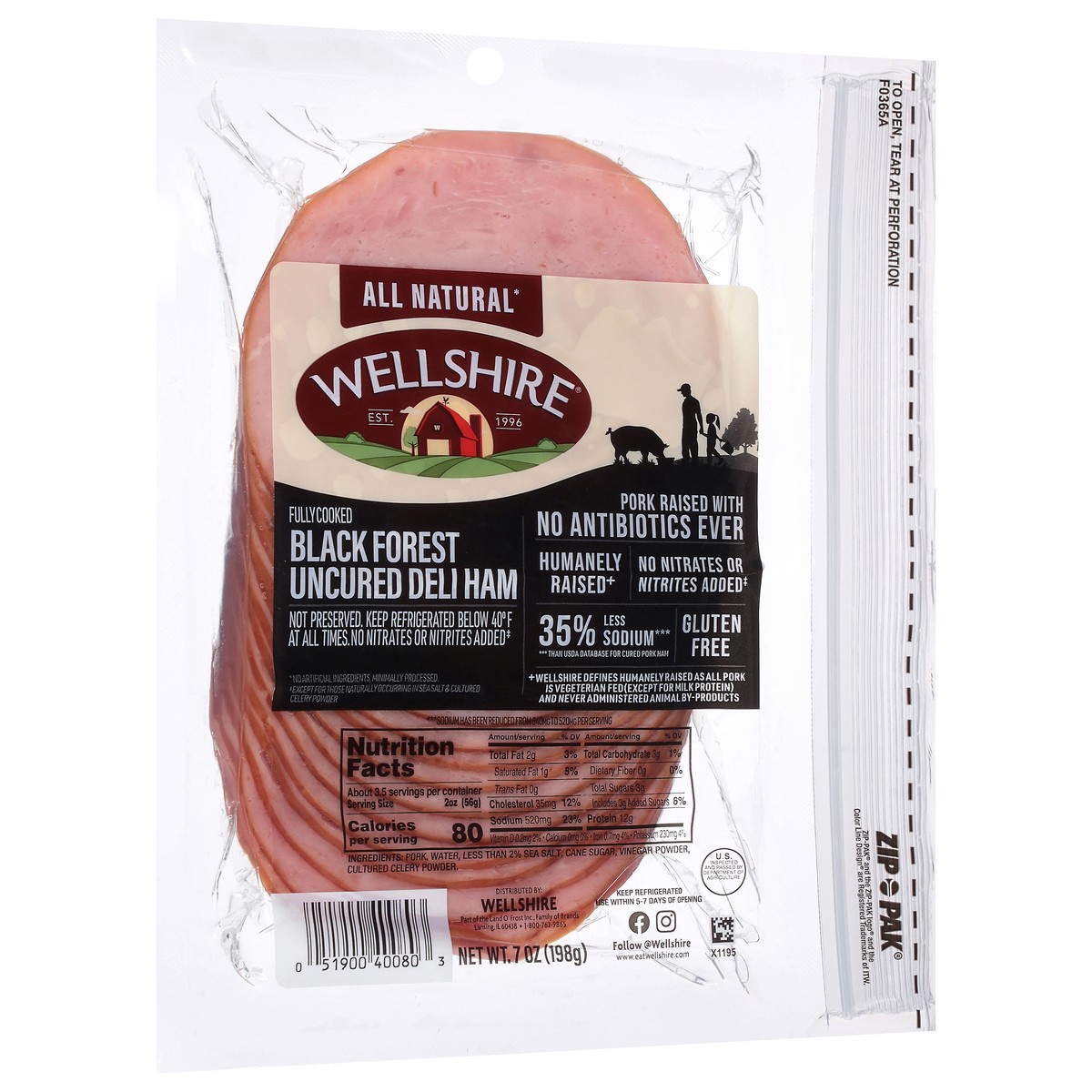 slide 7 of 12, Wellshire All Natural Black Forest Ham Deli Lunch Meat 7 oz, 7 oz