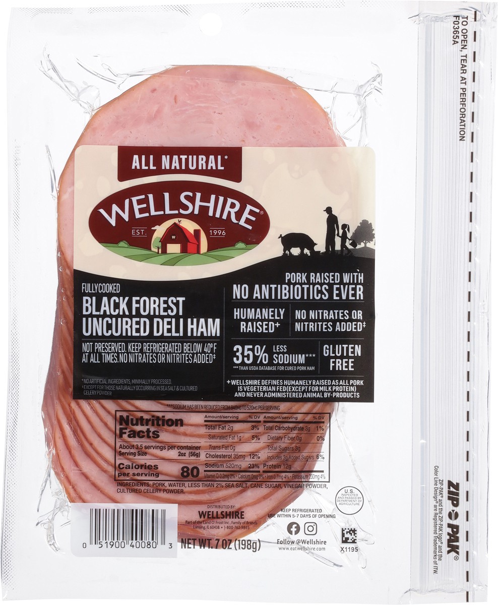 slide 5 of 12, Wellshire All Natural Black Forest Ham Deli Lunch Meat 7 oz, 7 oz
