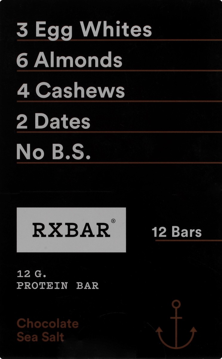 slide 6 of 6, RXBAR Protein Bars, Chocolate Sea Salt, 22 oz, 12 Count, 22 oz