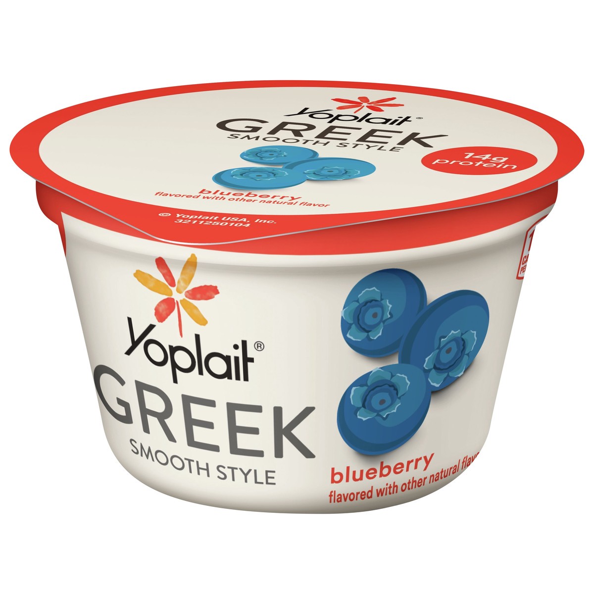 slide 3 of 10, Yoplait Greek Blended Yogurt, Fat Free, Blueberry, 5.3 oz