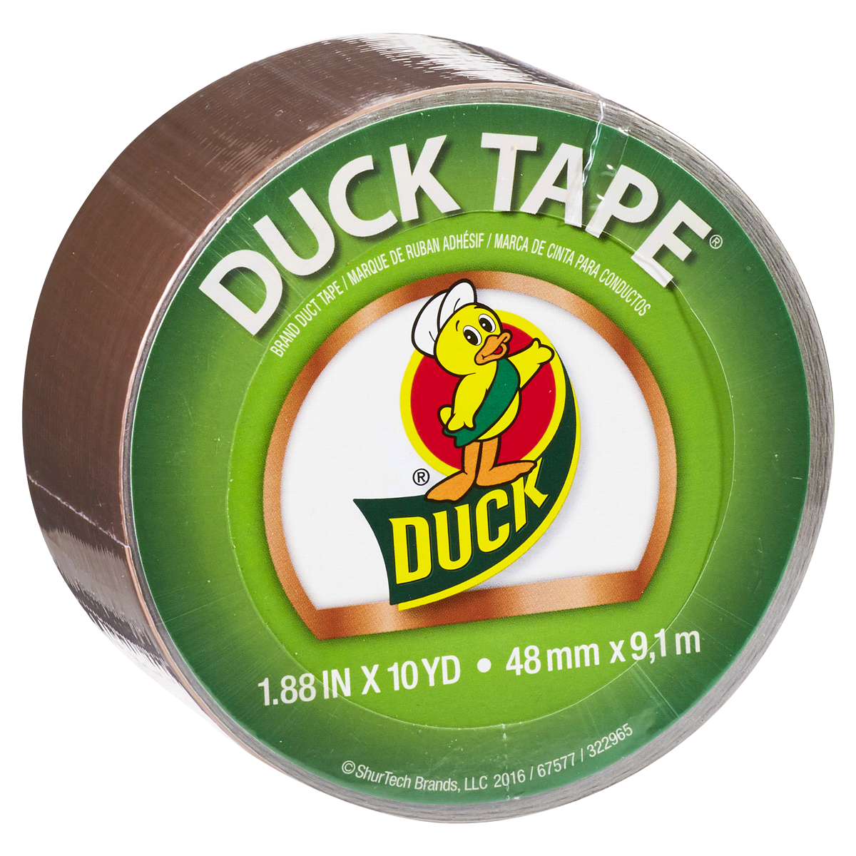 slide 1 of 1, Duck Brand Color Duct Tape Bronze, 10 yd x 1.88 in