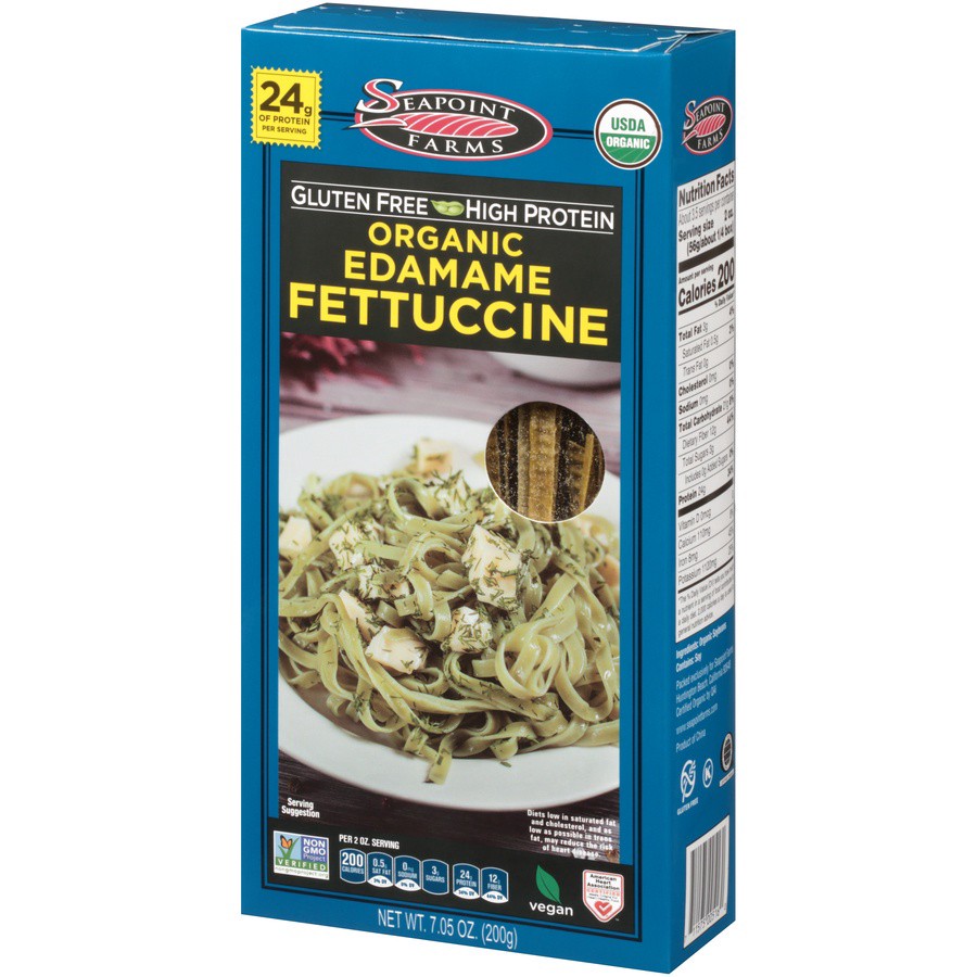 slide 8 of 8, Seapoint Farms Organic Edamame Fettucine, 7.05 oz