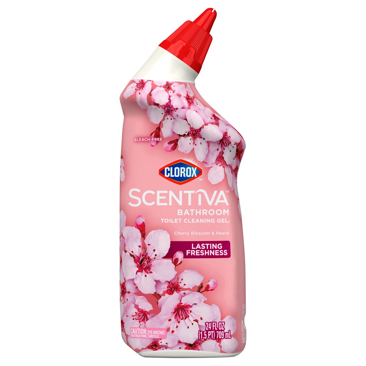 slide 1 of 14, Clorox Scentiva Cherry Blossom & Peach Bathroom Toilet Cleaning Gel, 24 oz