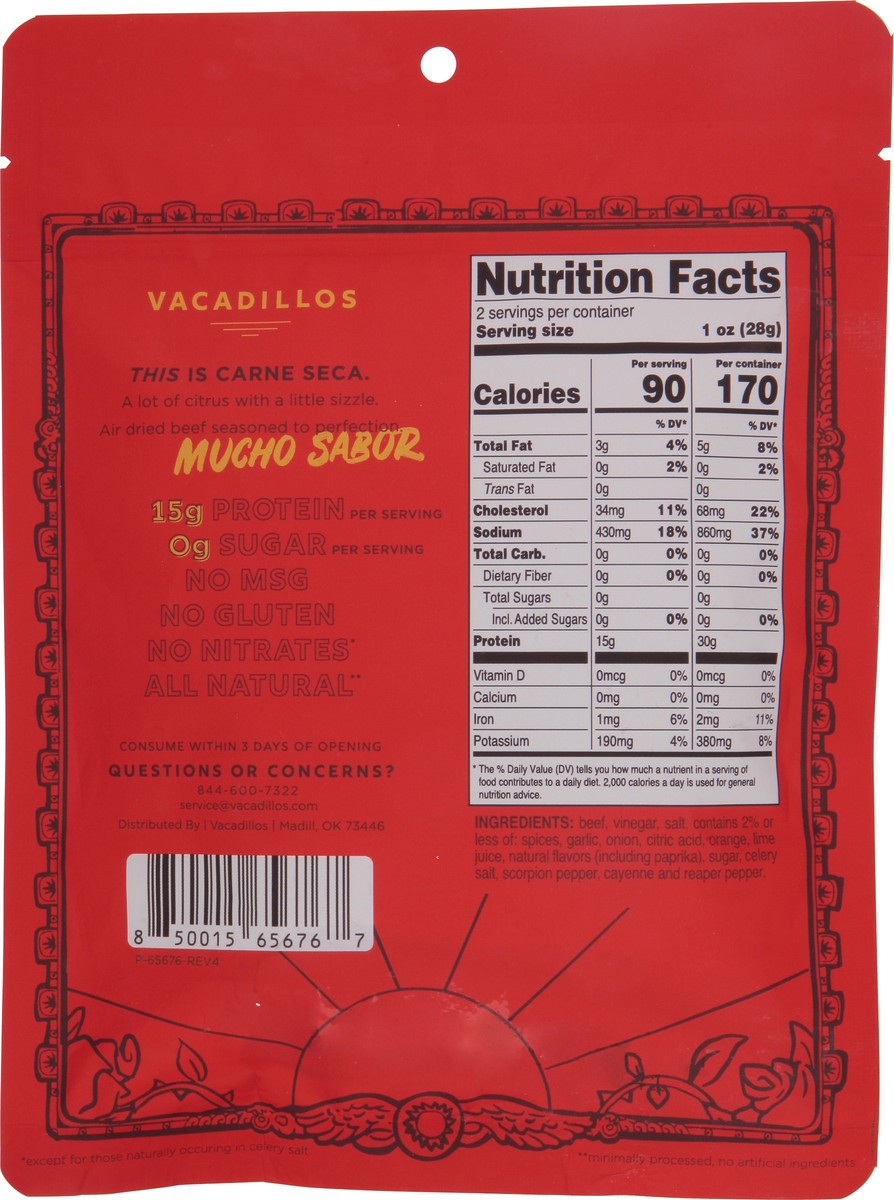 slide 8 of 9, Vacadillos Air Dried Scorpion Beef 2 oz, 2 oz