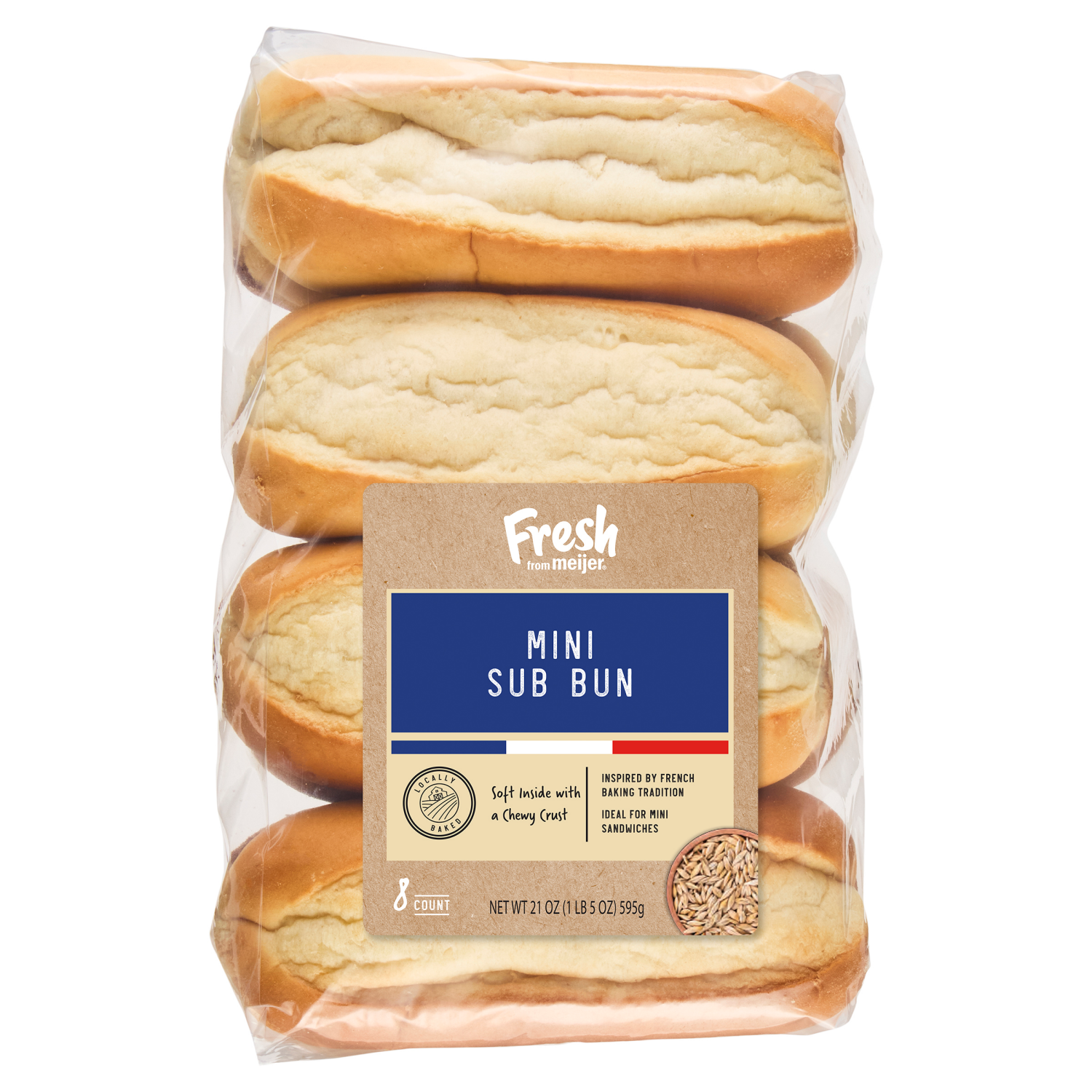 slide 1 of 3, Fresh From Meijer French Mini Sub Bun, 20 Oz, 8 Ct, 8 ct; 20 oz