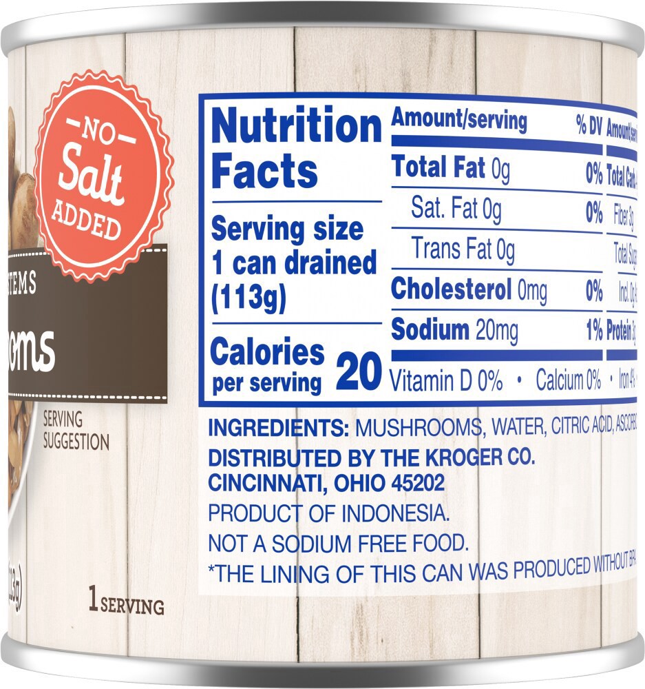 slide 2 of 3, Kroger Mushrooms Pieces & Stems No Salt Added, 4 oz