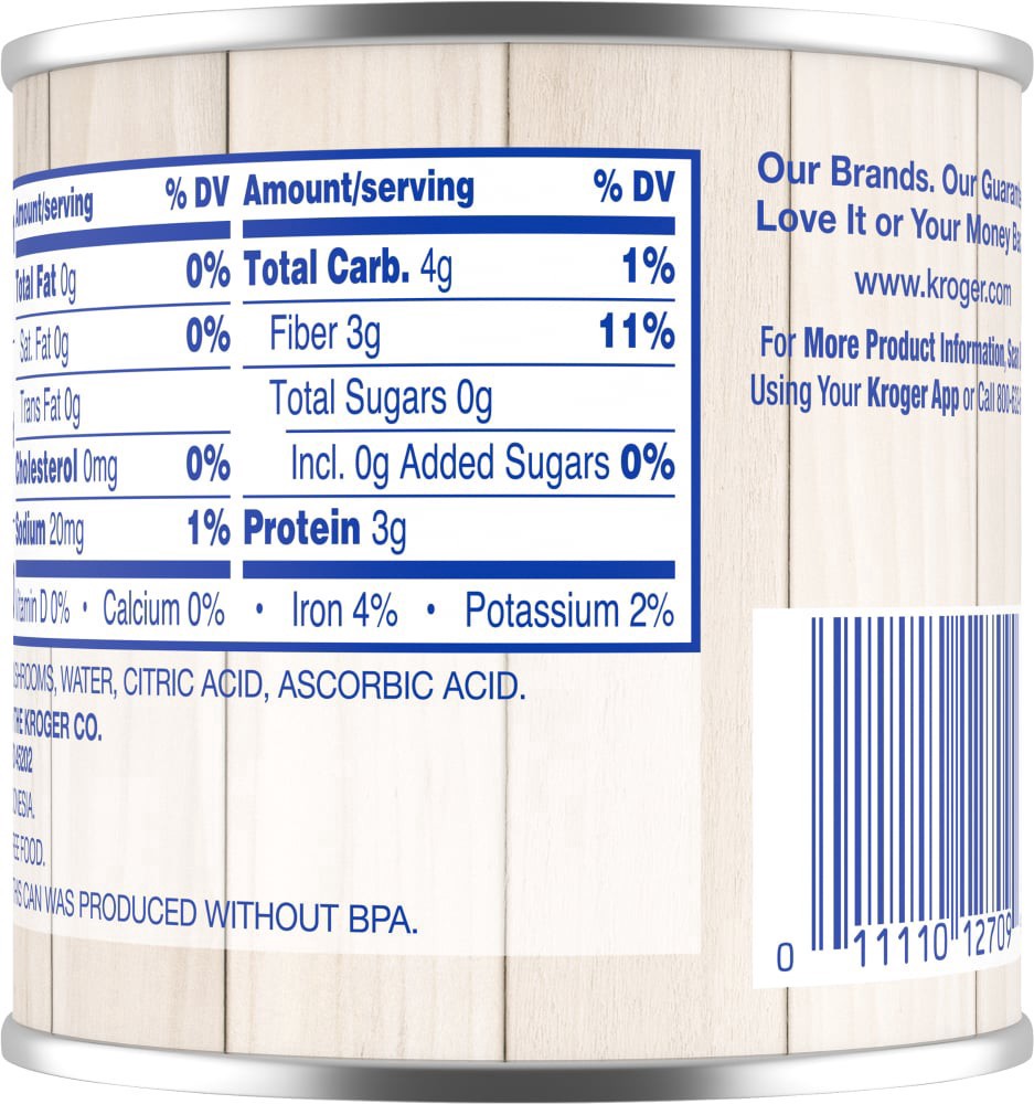 slide 3 of 3, Kroger Mushrooms Pieces & Stems No Salt Added, 4 oz