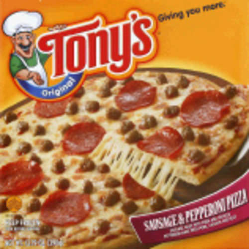 slide 1 of 6, Tony's Pizza, Original Crust, Sausage & Pepperoni, 12.98 oz