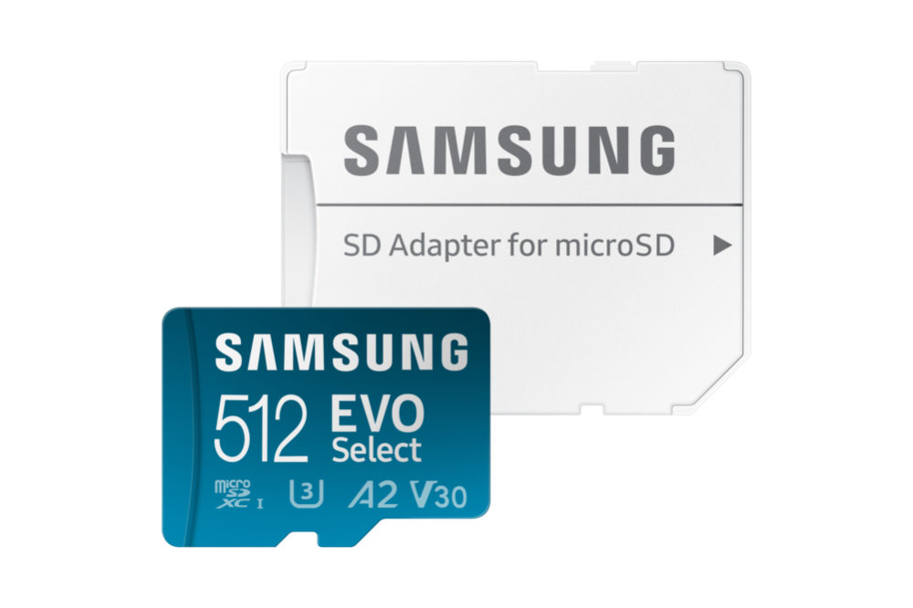 slide 3 of 3, Samsung EVO Select + Adapter MB-ME512SA microSDXC Memory Card, 1 ct
