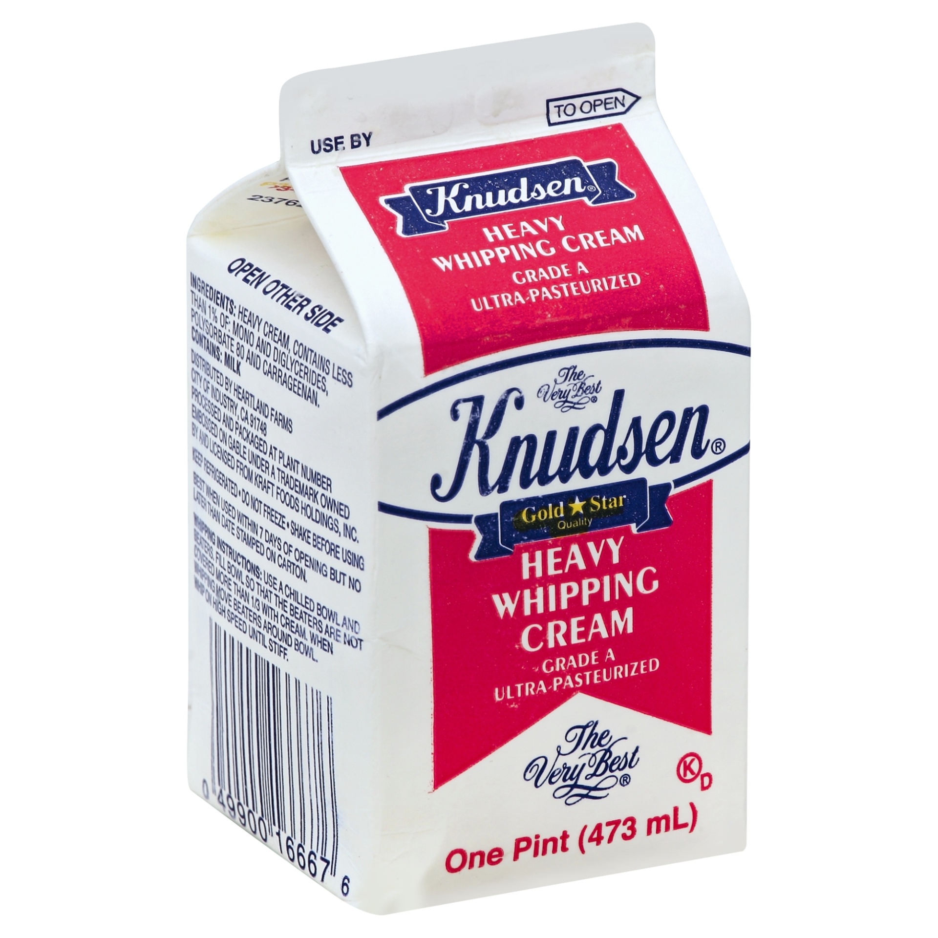 slide 1 of 1, Knudsen Heavy Whipping Cream, 1 pint