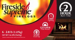 Fireside Supreme 2-Hour Firelog, 6 Pack