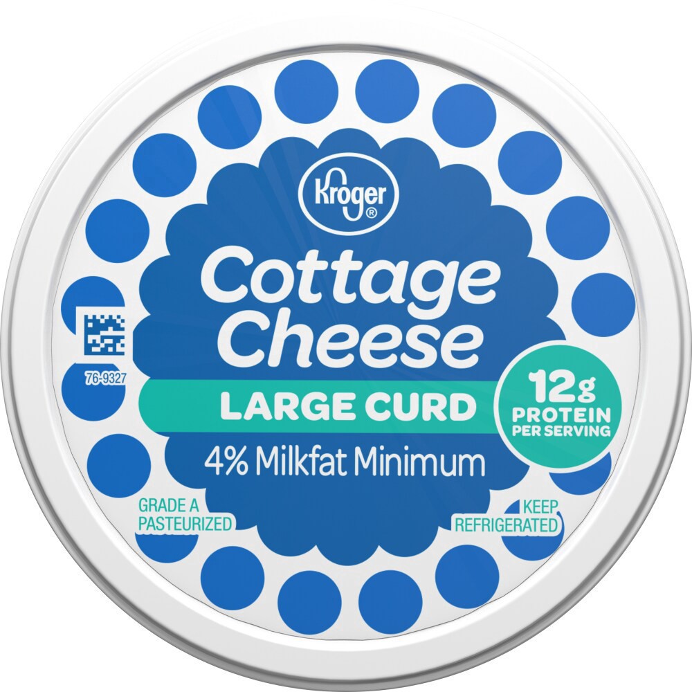 slide 4 of 4, Kroger 4% Milkfat Large Curd Cottage Cheese, 24 oz