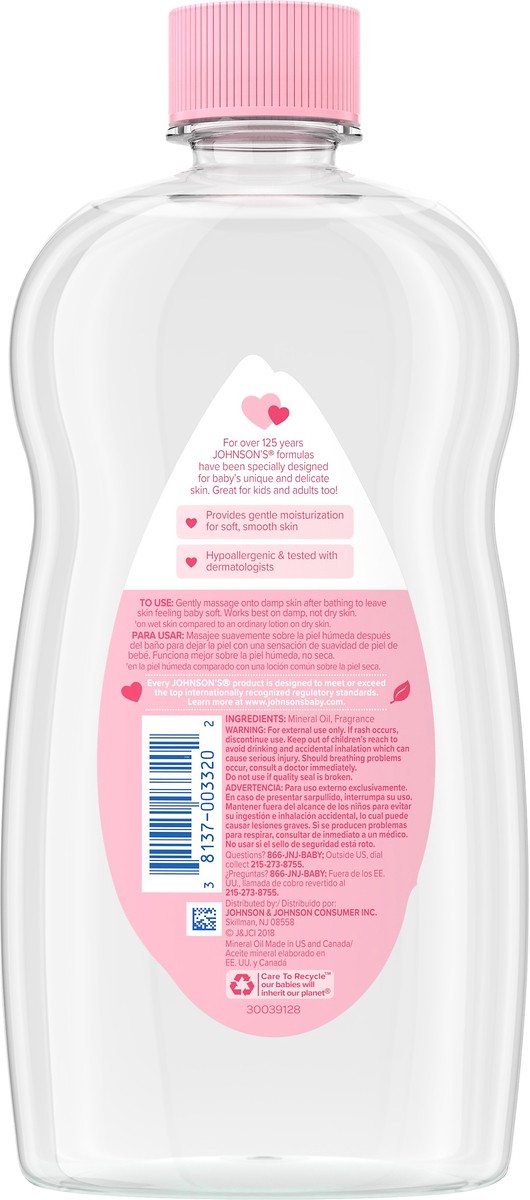 slide 3 of 5, Johnson's Baby Oil, 20 fl oz