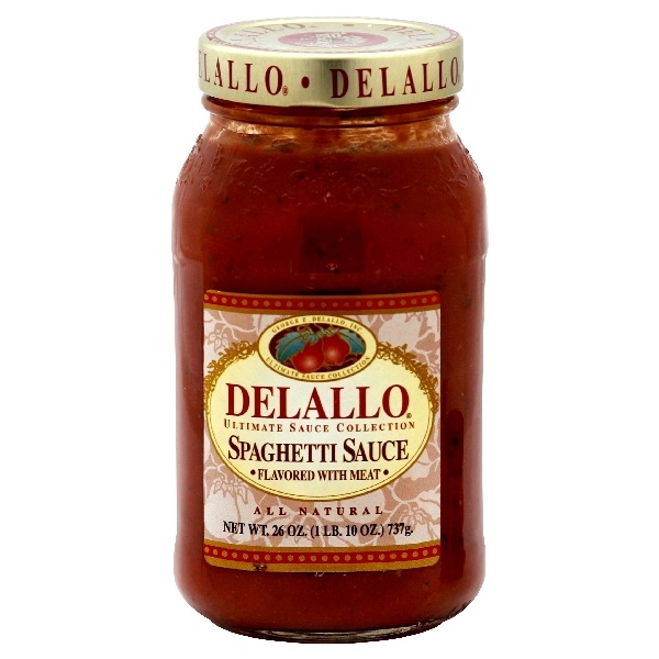 slide 1 of 1, DeLallo Spaghetti Sauce Flavored with Meat, 24 oz