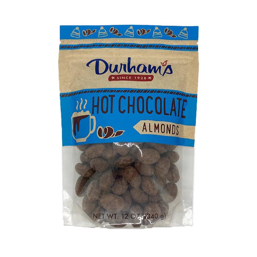 slide 1 of 1, Durham's Hot Chocolate Almonds, 12 oz