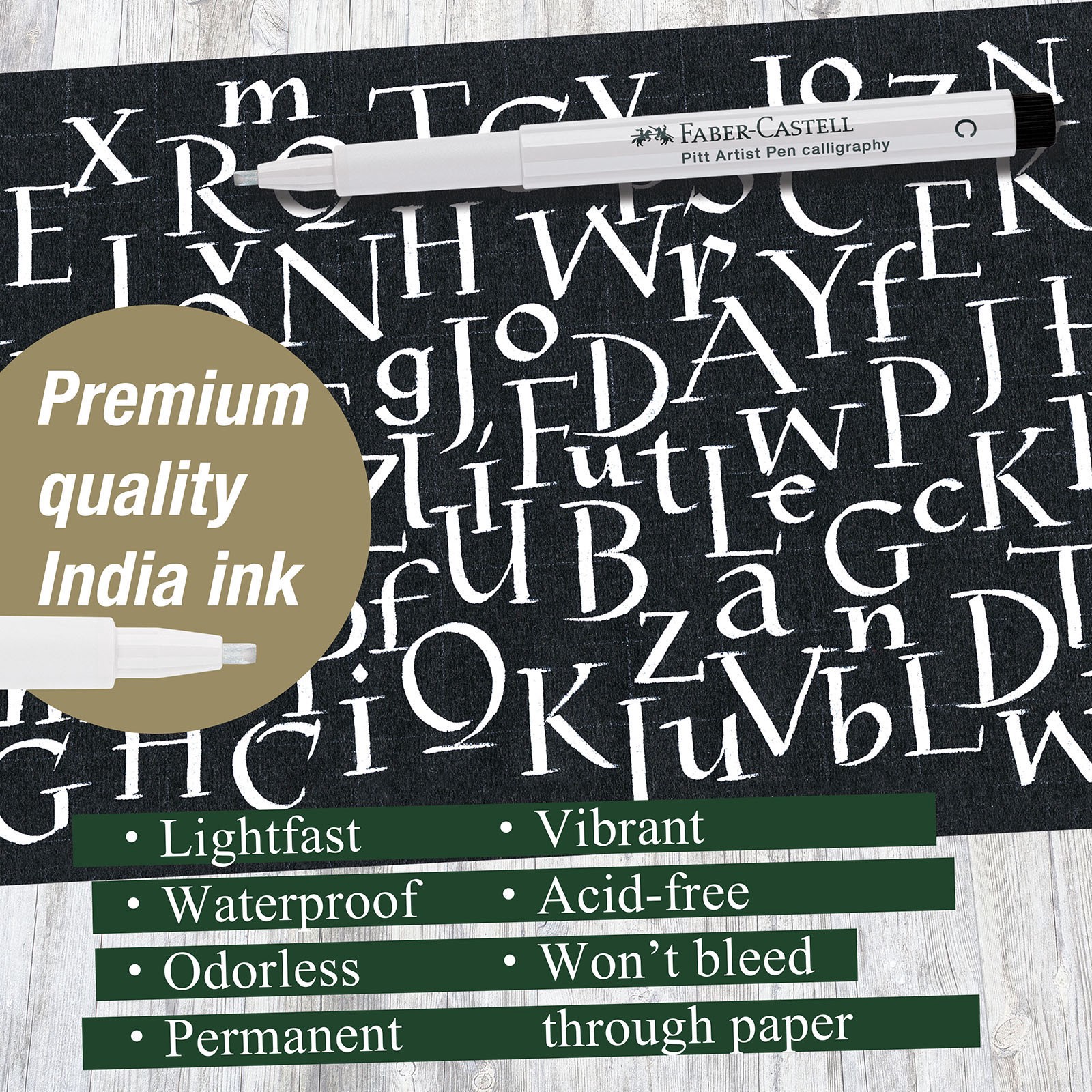 slide 6 of 8, Faber-Castell Pitt White Calligraphy Artist Pen, 1 ct
