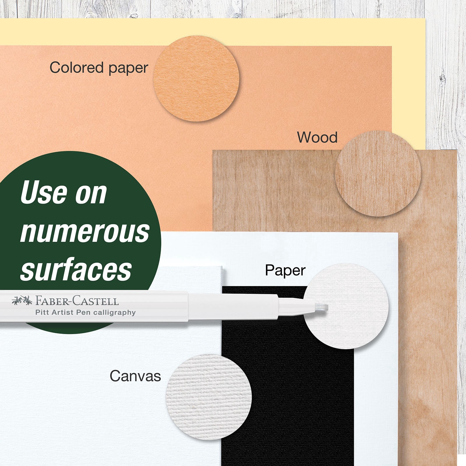 slide 7 of 8, Faber-Castell Pitt White Calligraphy Artist Pen, 1 ct