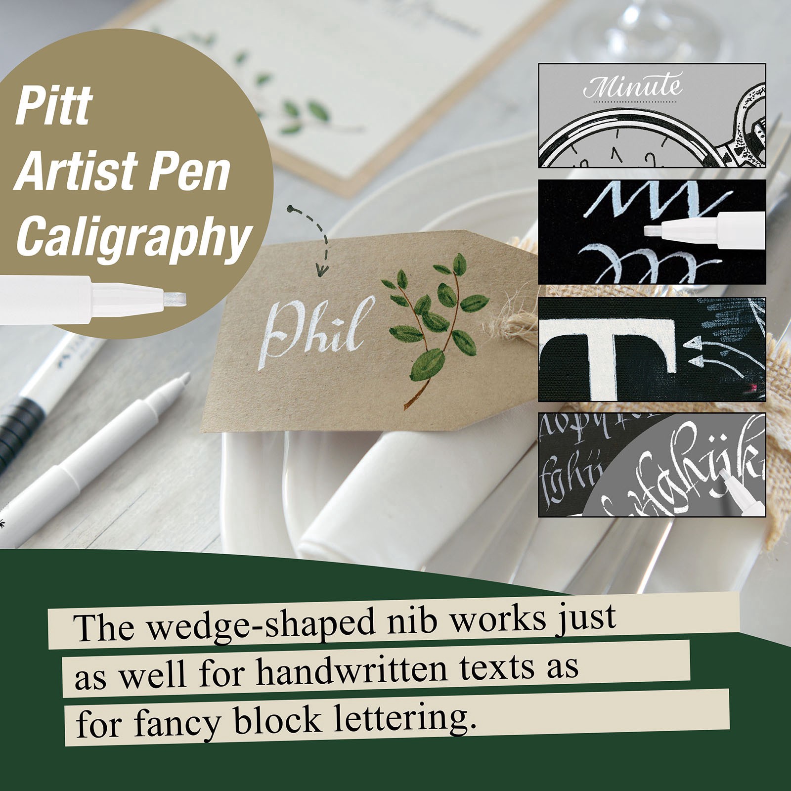 slide 8 of 8, Faber-Castell Pitt White Calligraphy Artist Pen, 1 ct