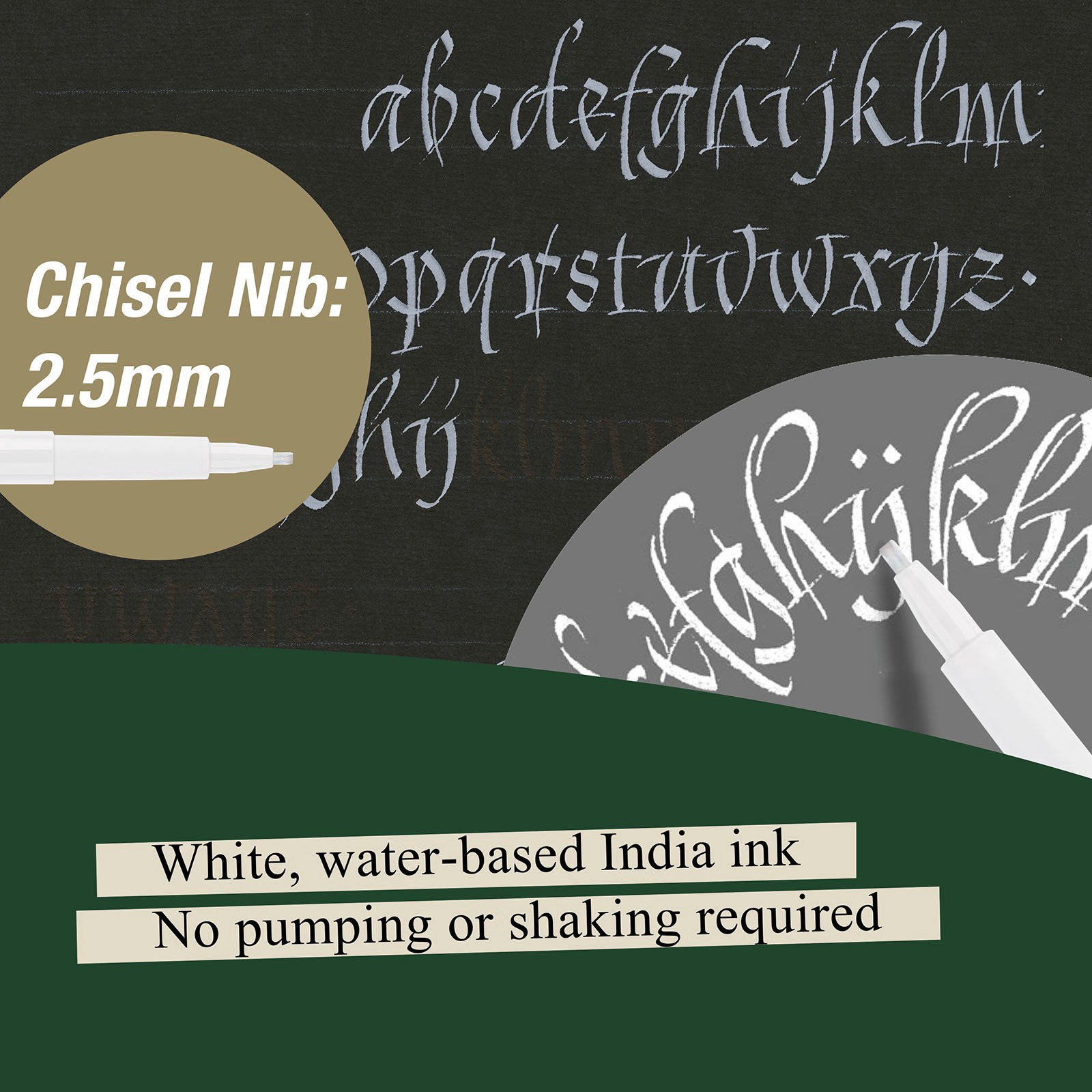 slide 3 of 8, Faber-Castell Pitt White Calligraphy Artist Pen, 1 ct