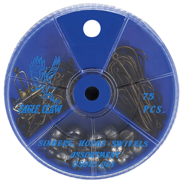 slide 1 of 1, Eagle Claw Hook Swivel Sinker Assortment 05010H-001, 75 ct