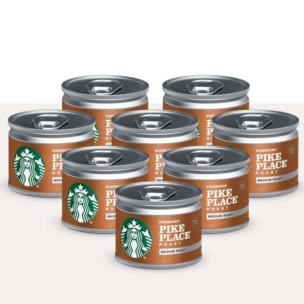 slide 3 of 7, Starbucks Medium Roast Fresh Brew Ground Coffee Cans, Pike Place Roast, 8 ct; 1.3 oz