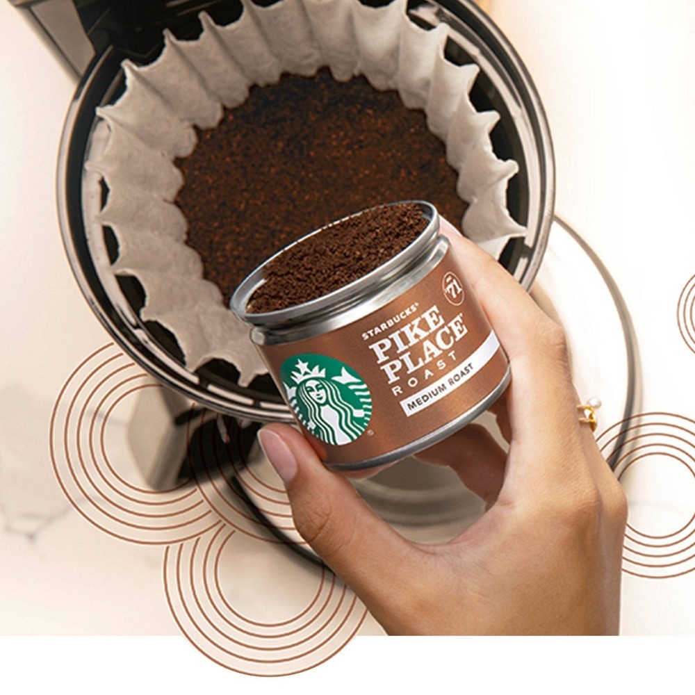 slide 4 of 7, Starbucks Medium Roast Fresh Brew Ground Coffee Cans, Pike Place Roast, 8 ct; 1.3 oz