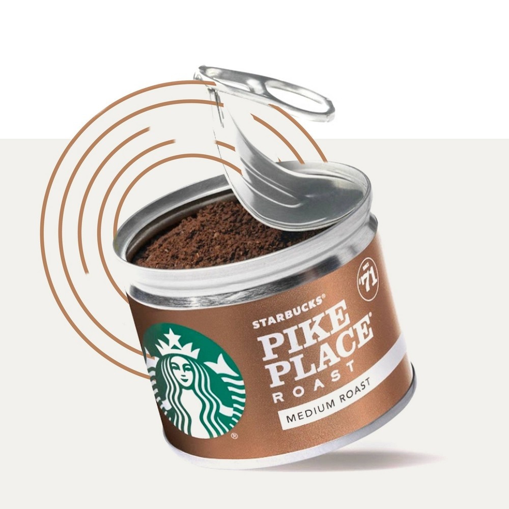 slide 6 of 7, Starbucks Medium Roast Fresh Brew Ground Coffee Cans, Pike Place Roast, 8 ct; 1.3 oz