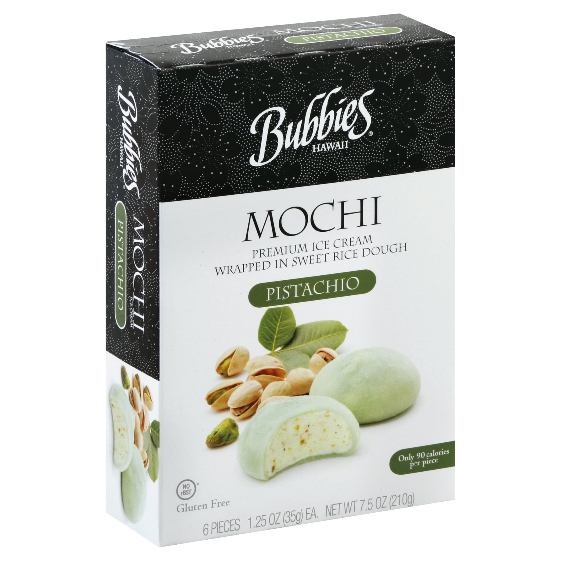 slide 1 of 1, Bubbies Mochi Pistachio Ice Cream, 6 ct