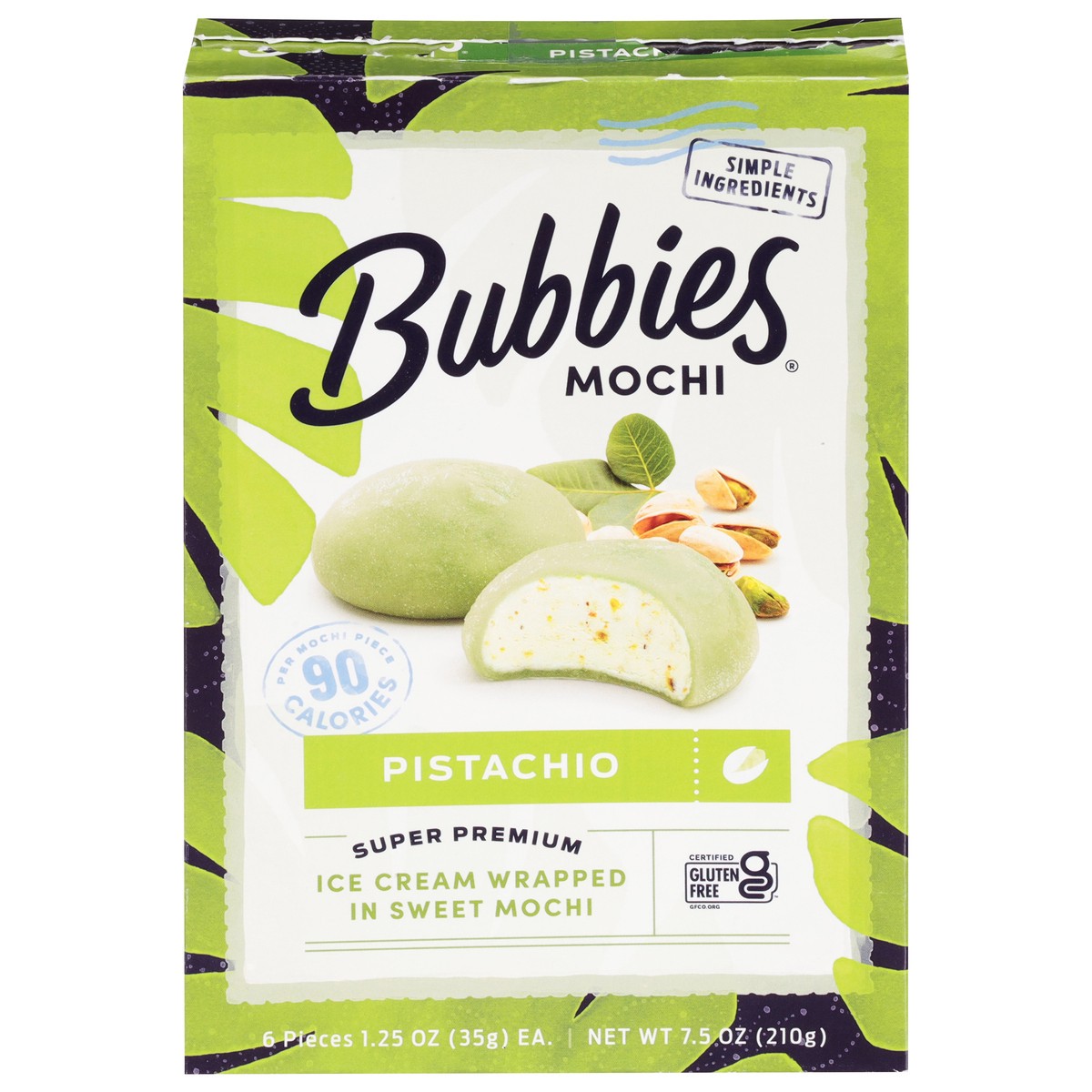 slide 1 of 4, Bubbies Pistachio Mochi 6 - 1.25 oz Each, 