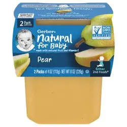 Gerber Natural for Baby Pear 2 - 4 oz Tubs