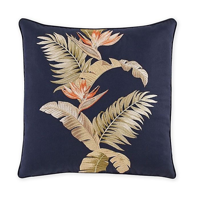 slide 1 of 1, Tommy Bahama San Jacinto Leaf Print Throw Pillow - Indigo, 1 ct